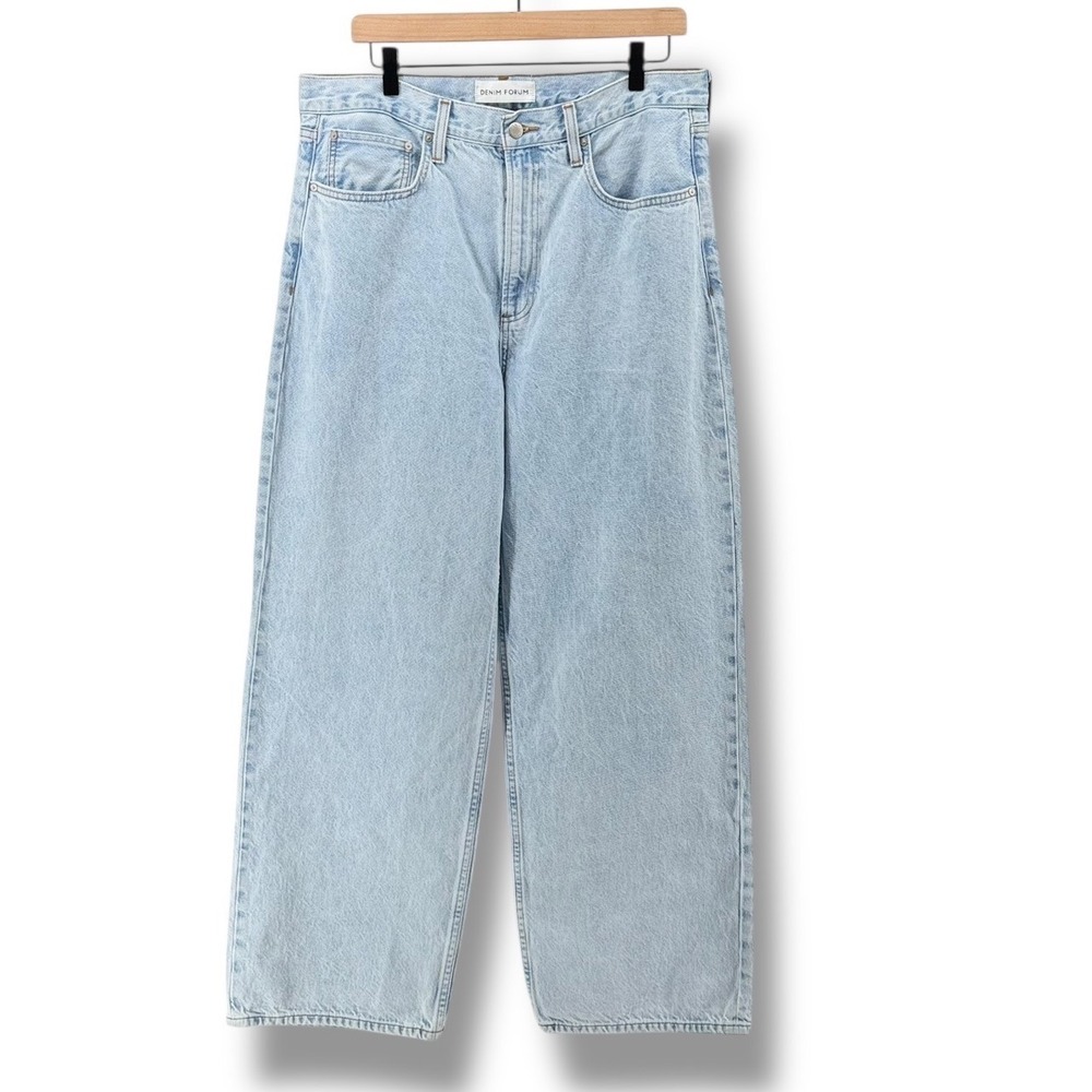 Denim Forum The 90s Lo-Rise Baggy Wide Jeans Women 31 Light Blue Cotton Vintage